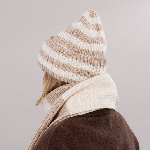 Sätila Lexby Striped Scarf Soft Beige Combo