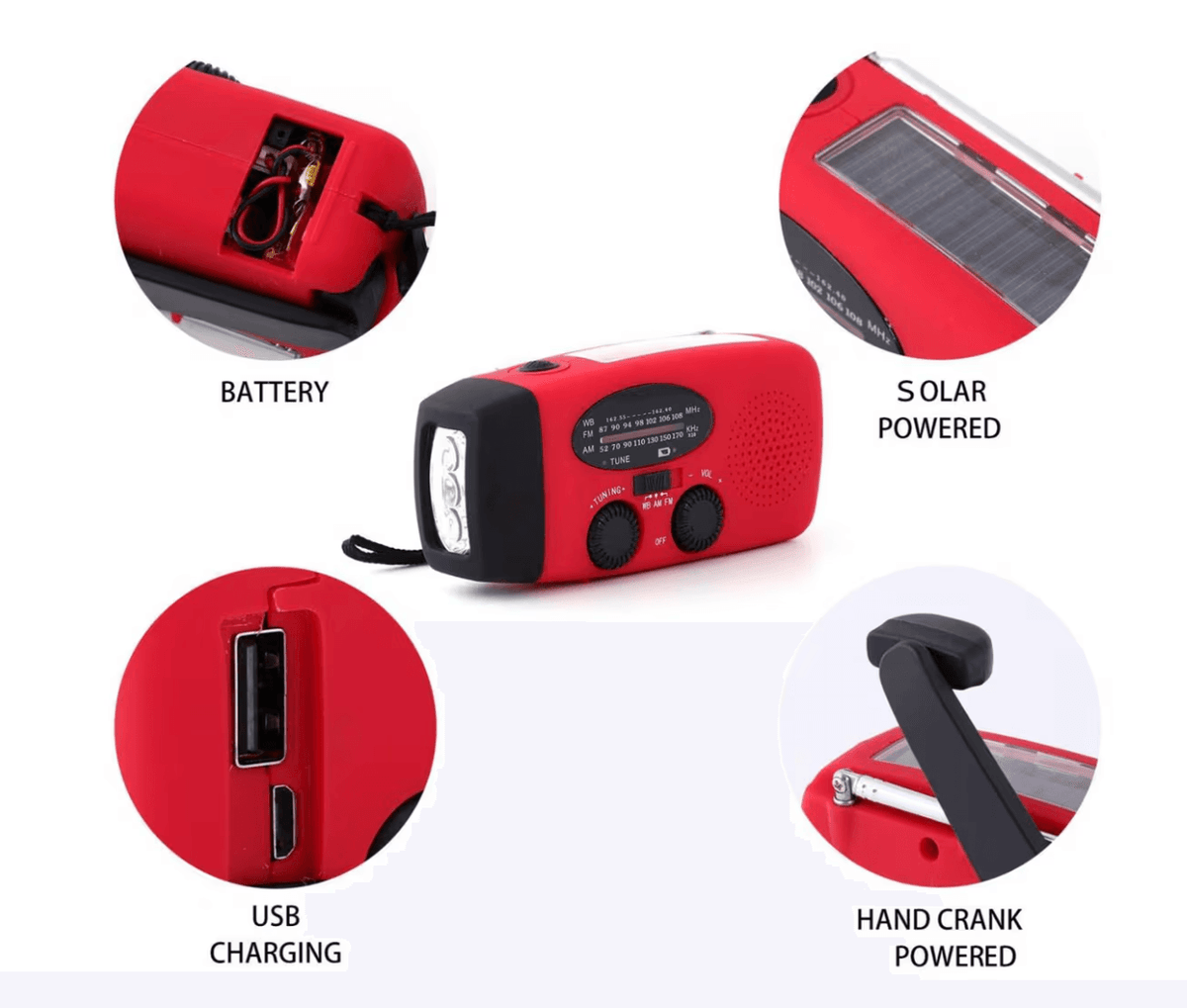Vevradio Med Solcell Och Powerbank - NatureLife