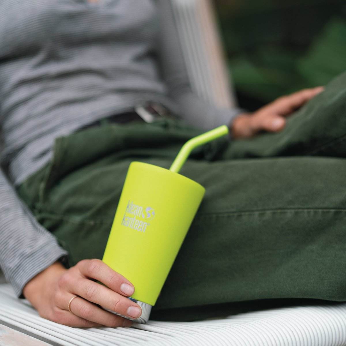 Klean Kanteen Isolerad Tumbler 473ml Med Sugrör Ljusgrön - NatureLife