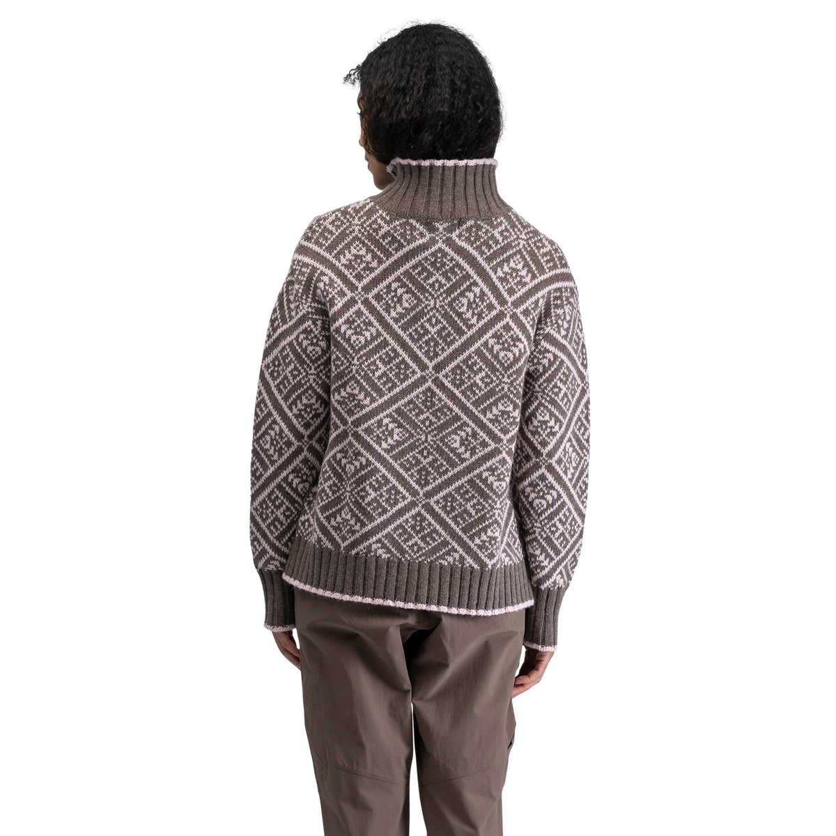 Bergans Vega Knitted Wool Jumper Women Hot Cocoa / Faded Pink