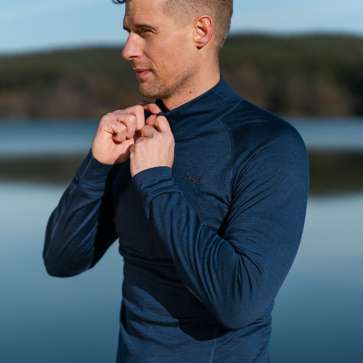 Bergans Inner:Pure Merino Half Zip Men Navy Blue