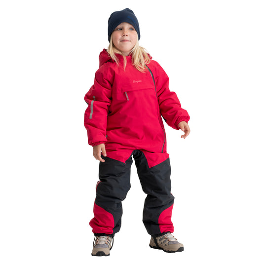 Bergans Lilletind Insulated Shell Coverall Kids Alpine Rose/Dark Shadow Grey