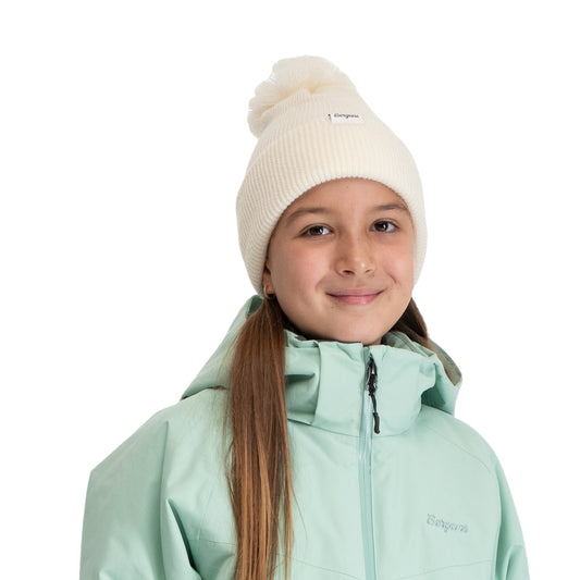 Bergans Storetind Wool Pom Beanie Junior Vanilla White
