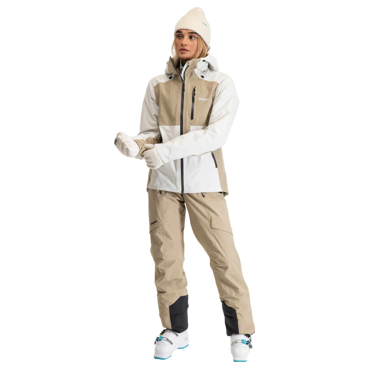 Bergans Oppdal 3L Shell Jacket Dam Arctic White/Sandstone