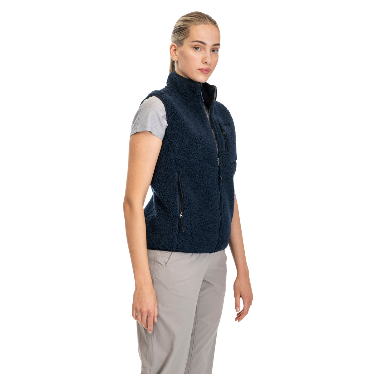 Bergans Lunnan Pile Fleece Vest Women Navy Blue