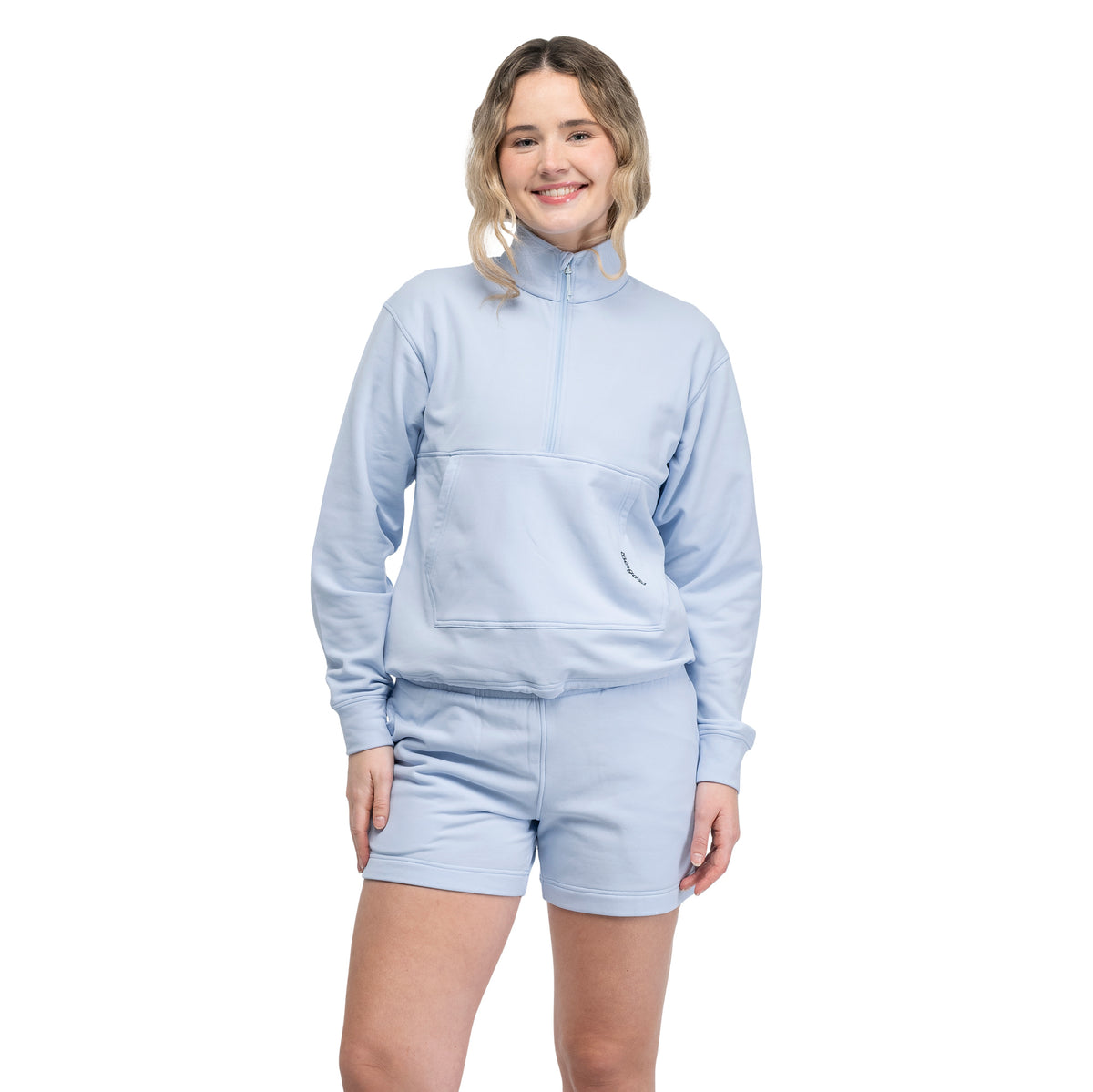Bergans Midtli Midlayer Cropped Half Zip Women Cool Blue