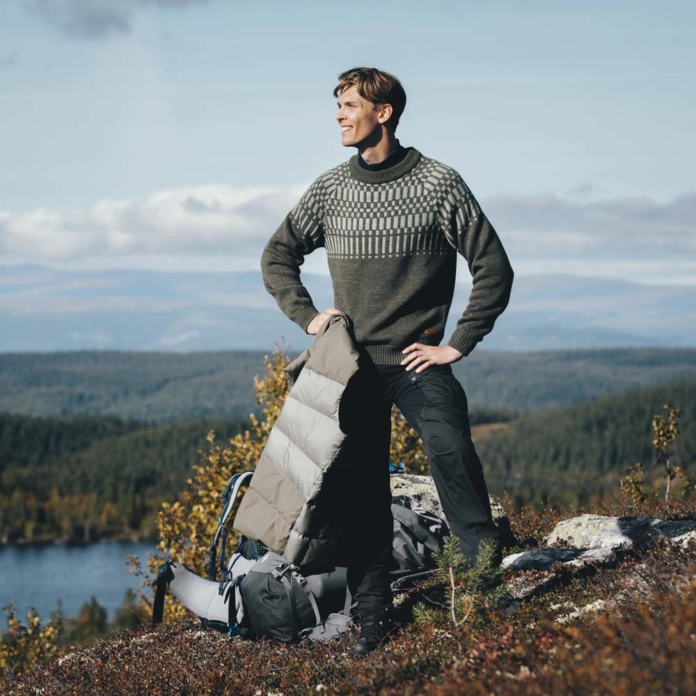 Bergans Nordmarka Merino Jumper Men Dark Green Mud/Light Green Mud