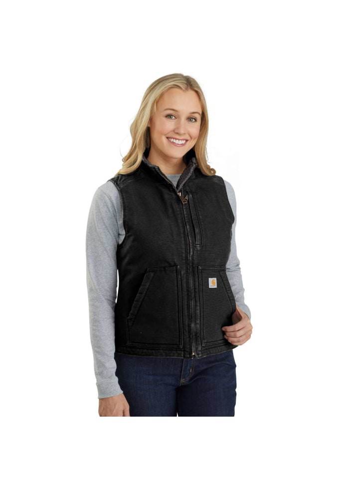 Carhartt Sherpa Lined Mock Neck Vest Black - NatureLife