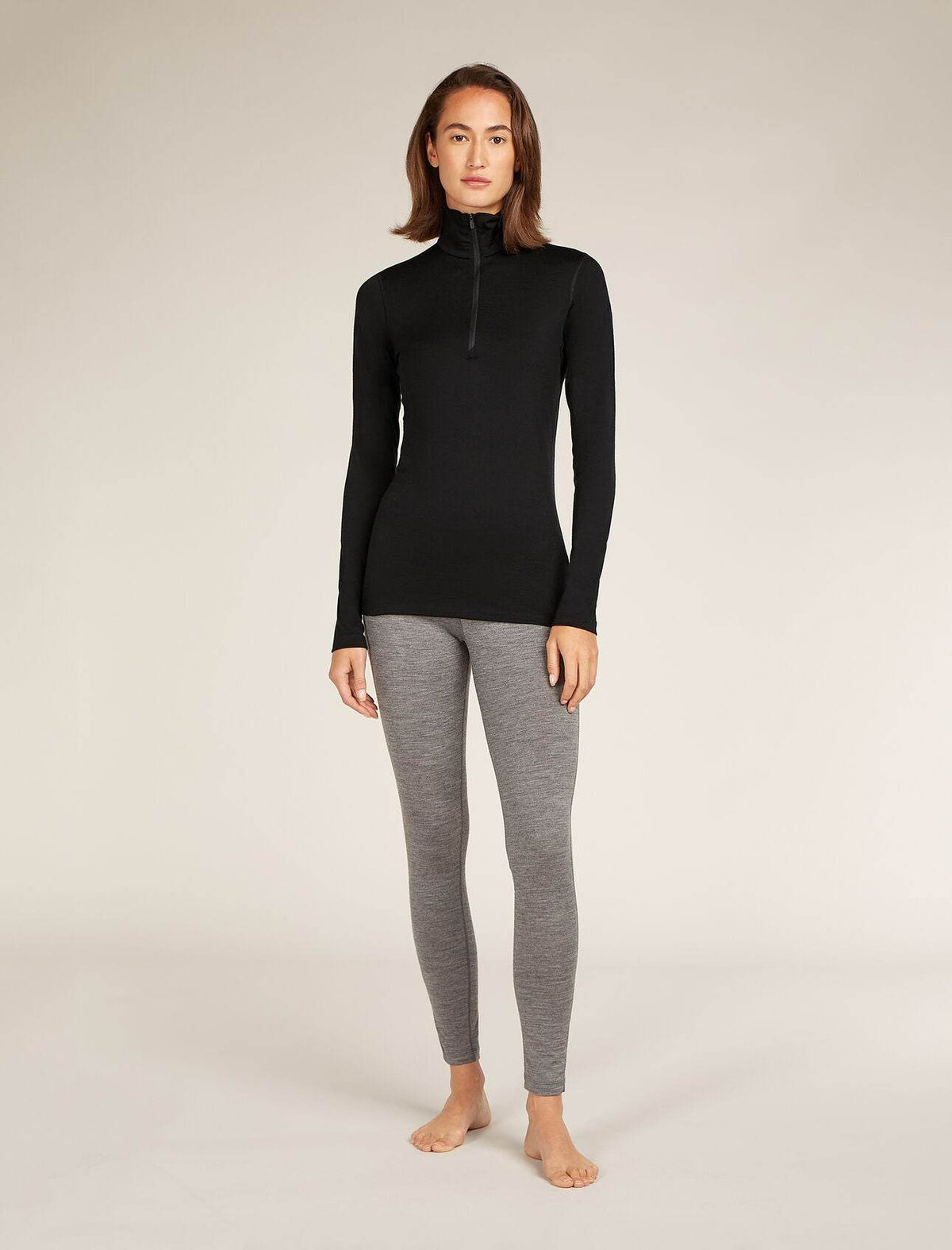 Icebreaker 200 Oasis LS Half Zip Dam Black - NatureLife