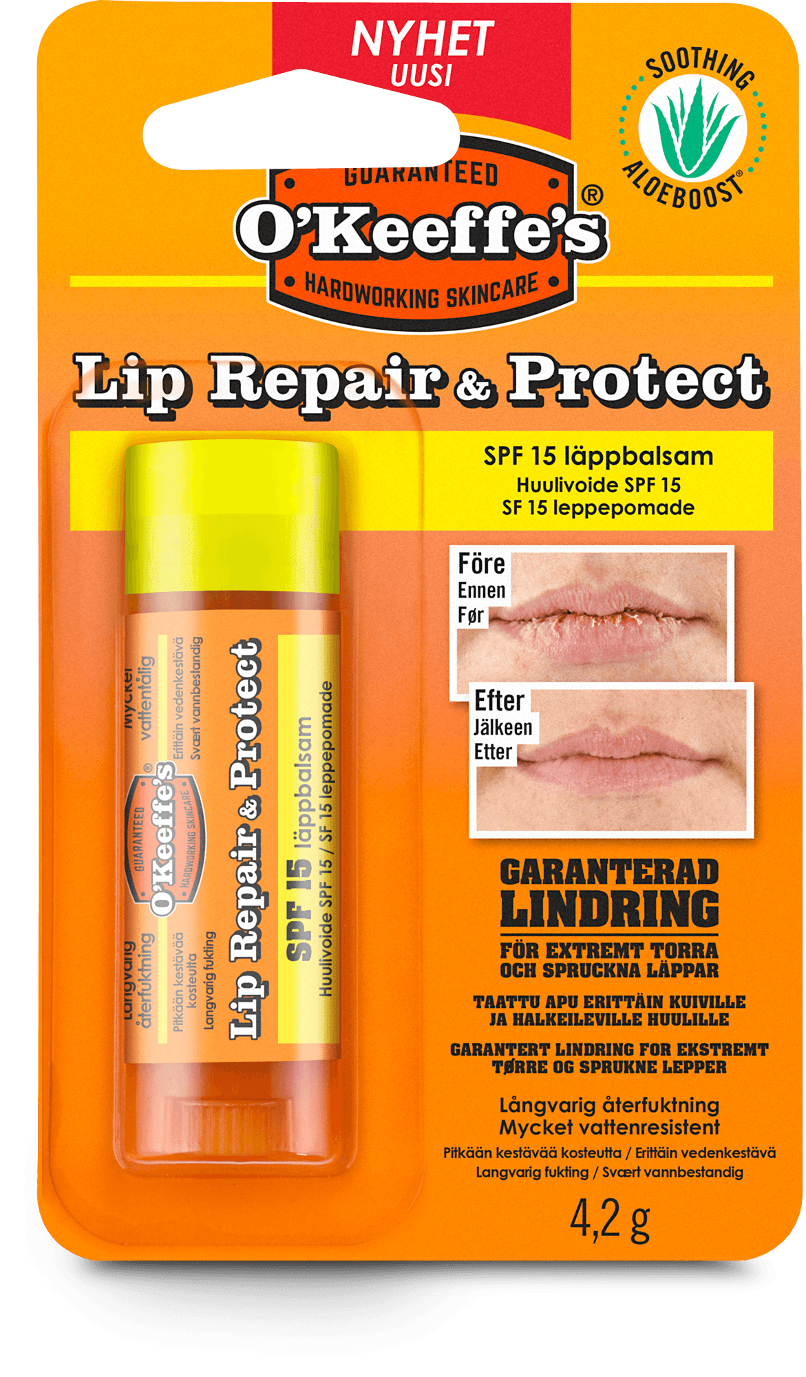 O'Keeffe's Lip Repair & Protect SPF 15 4,2g - NatureLife