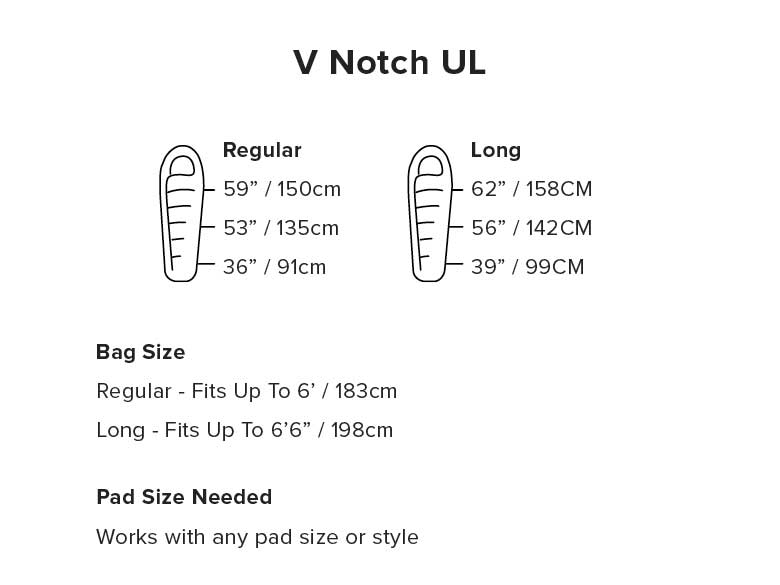 Big Agnes V Notch UL 40 (Primaloft) Long LEFT