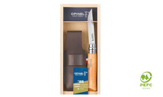 Opinel N°08 Carbon + Shealth / Knivset med Slida - NatureLife