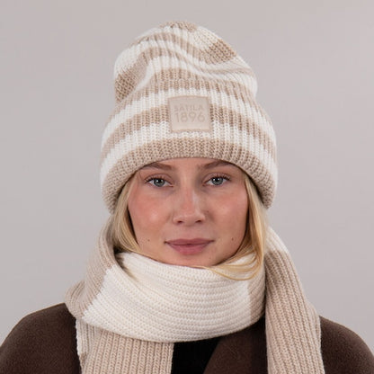 Sätila Lexby Striped Scarf Soft Beige Combo