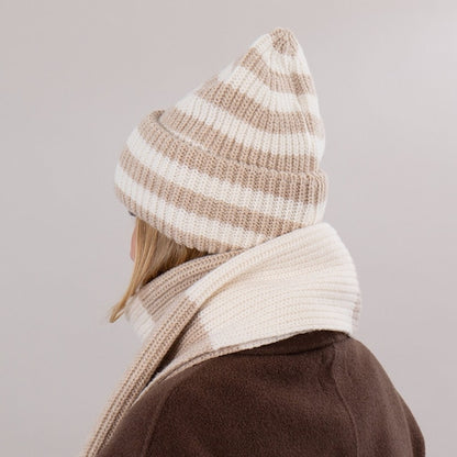 Sätila Lexby Striped Scarf Soft Beige Combo
