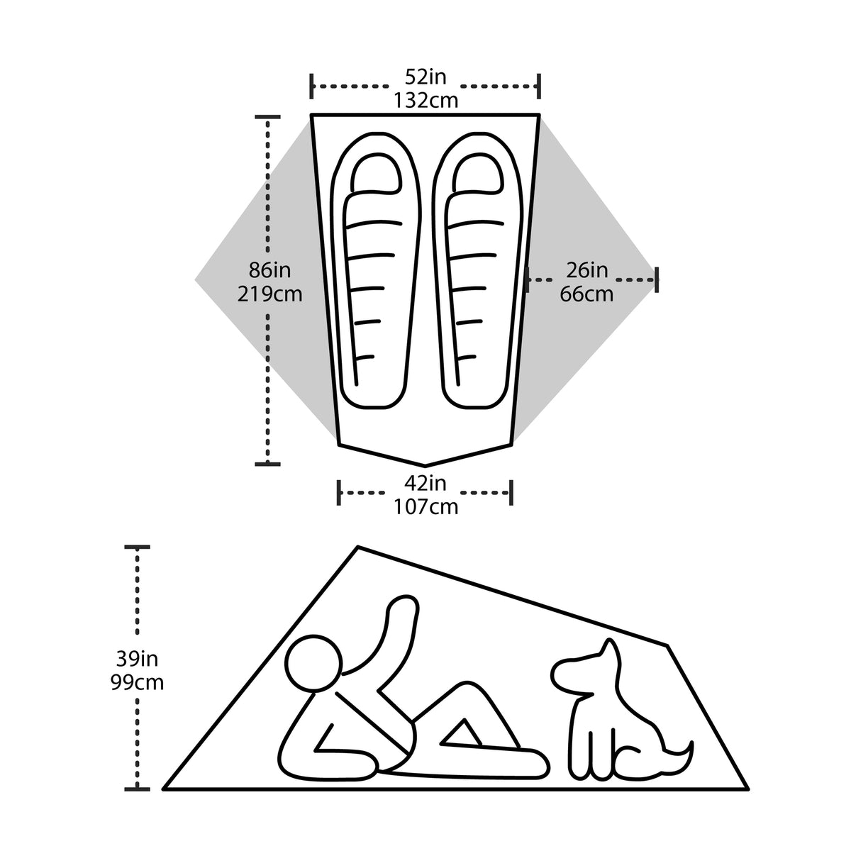 Big Agnes Tiger Wall UL2 Mercury/Evening Primrose