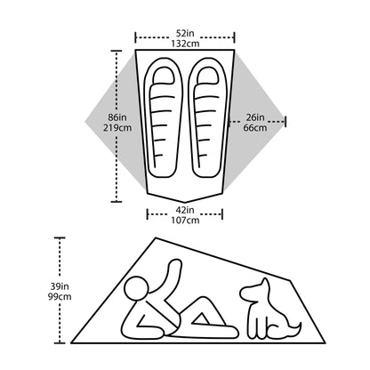Big Agnes Tiger Wall UL2 Mercury/Evening Primrose