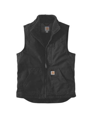 Carhartt Washed Duck Lined Mock Neck Vest Black - NatureLife
