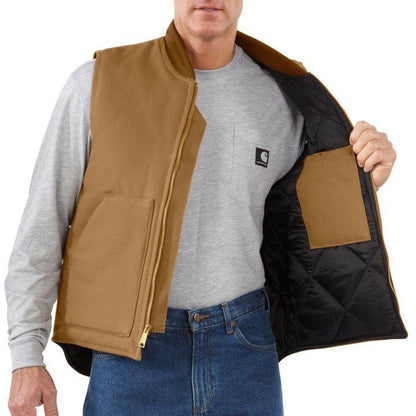 Carhartt Insulated Rib Collar Vest Brown - NatureLife