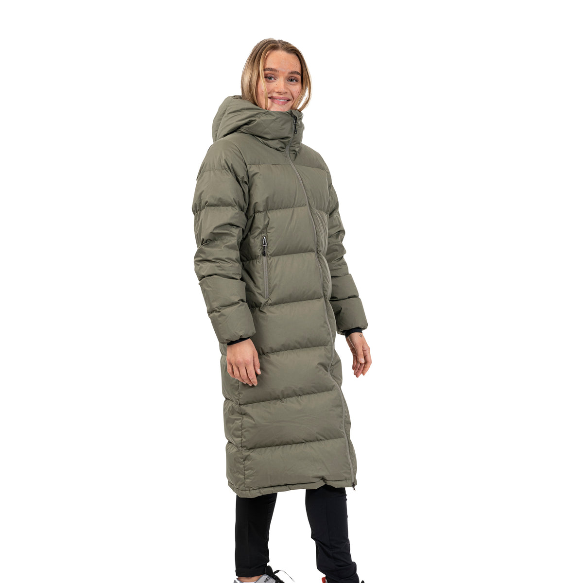 Bergans Oslo Down Long Coat Women Green Mud