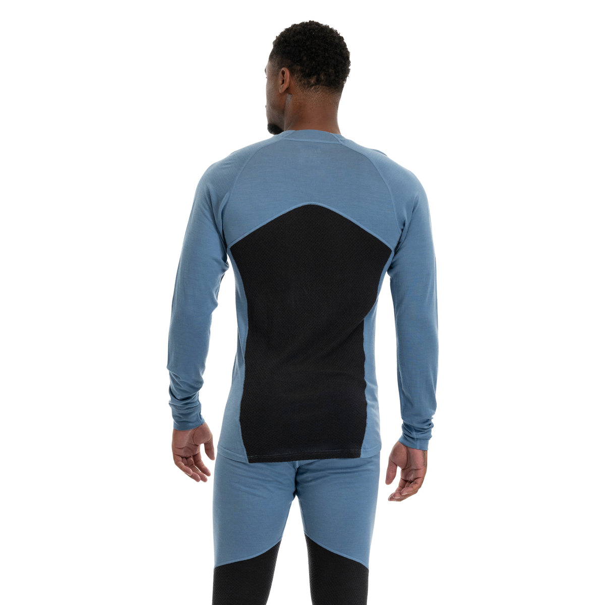 Bergans Inner:Pure Merino Long Sleeve Men Elemental Blue / Dark Shadow Grey