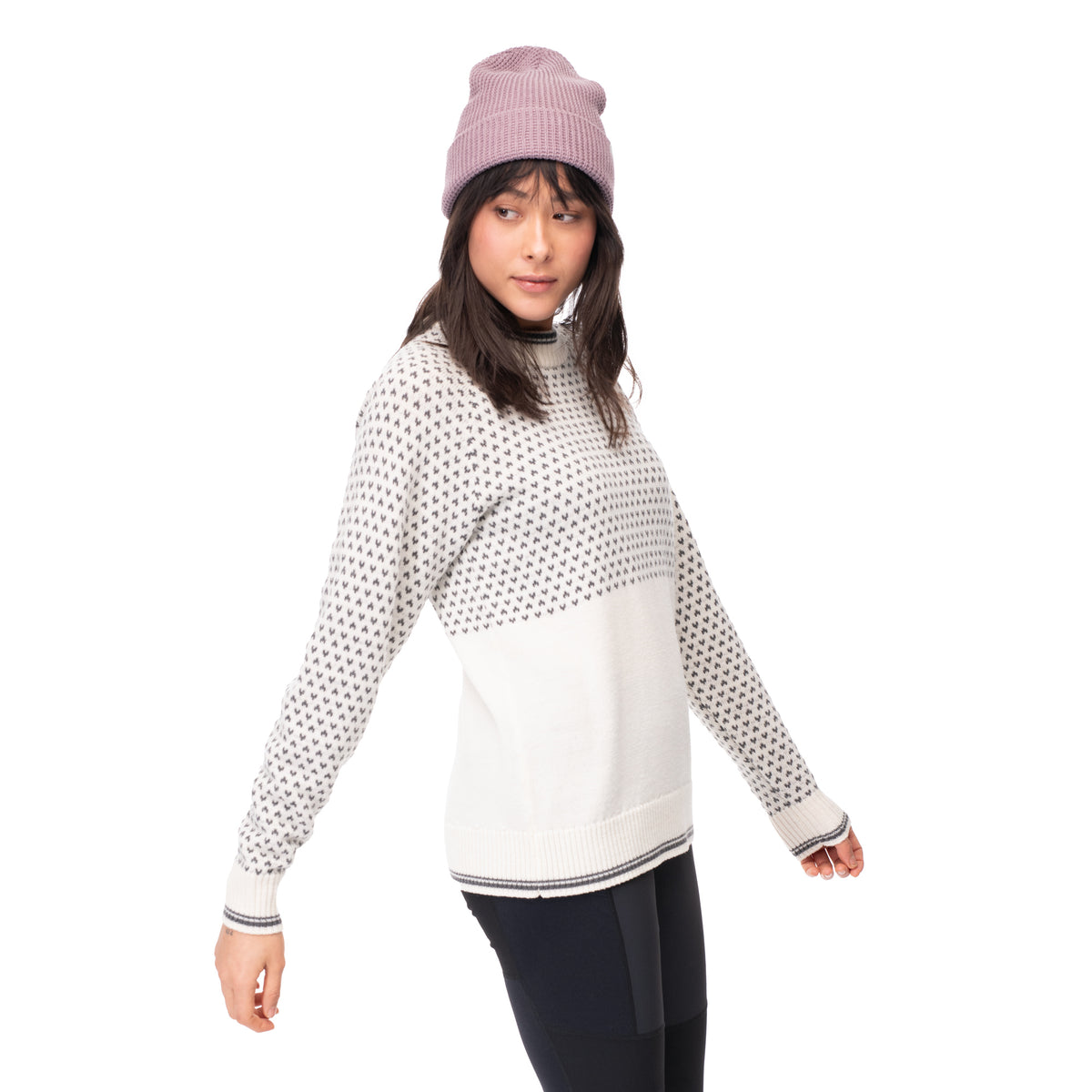 Bergans Alvdal Wool Jumper Women Vanilla White / Solid Dark Grey