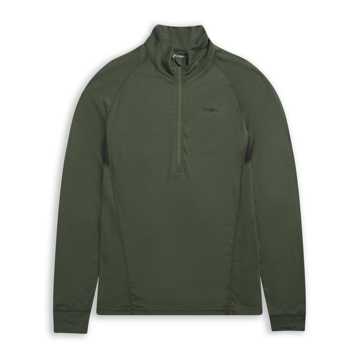 Bergans Inner:Pure Merino Half Zip Men Pine Forest / Dark Shadow Grey