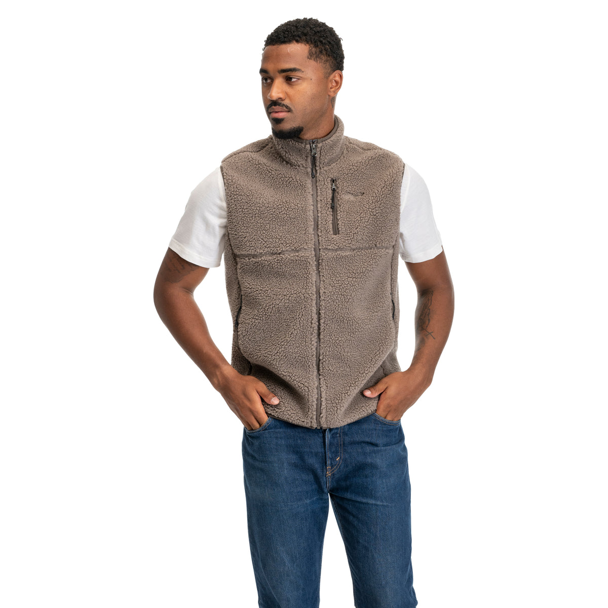 Bergans Lunnan Pile Fleece Vest Men Rock Taupe