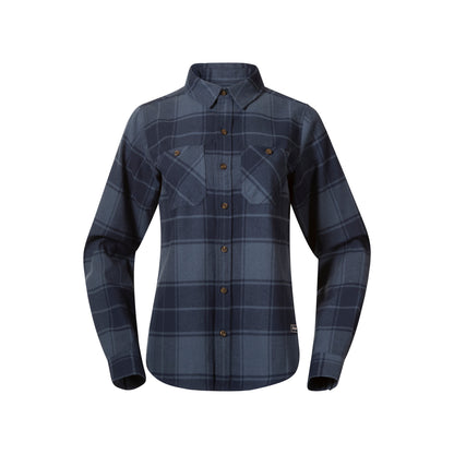 Bergans Nordmarka Flannel Shirt Women Granite Blue/Navy Blue Check