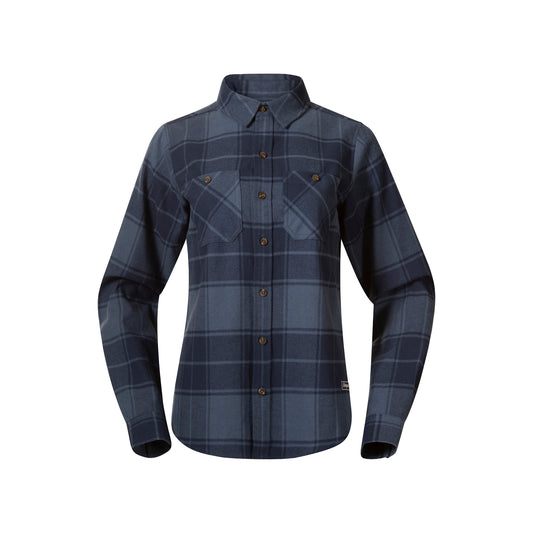 Bergans Nordmarka Flannel Shirt Women Granite Blue/Navy Blue Check
