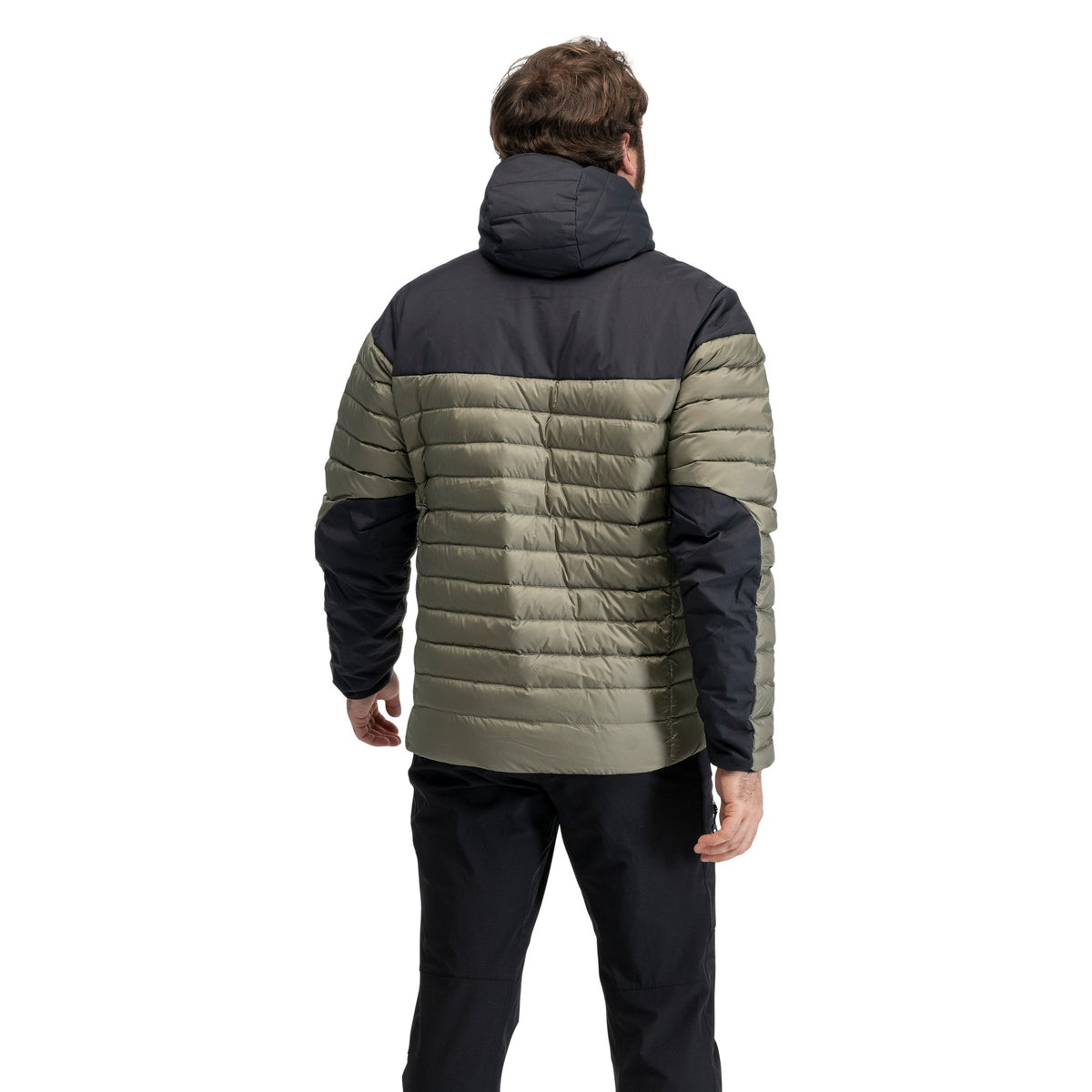 Bergans Lom Light Down Hood Jacket Men Green Mud / Dark Shadow Grey