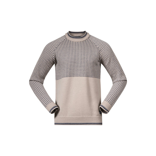 Bergans Alvdal Wool Jumper Men Sandstone / Navy Blue