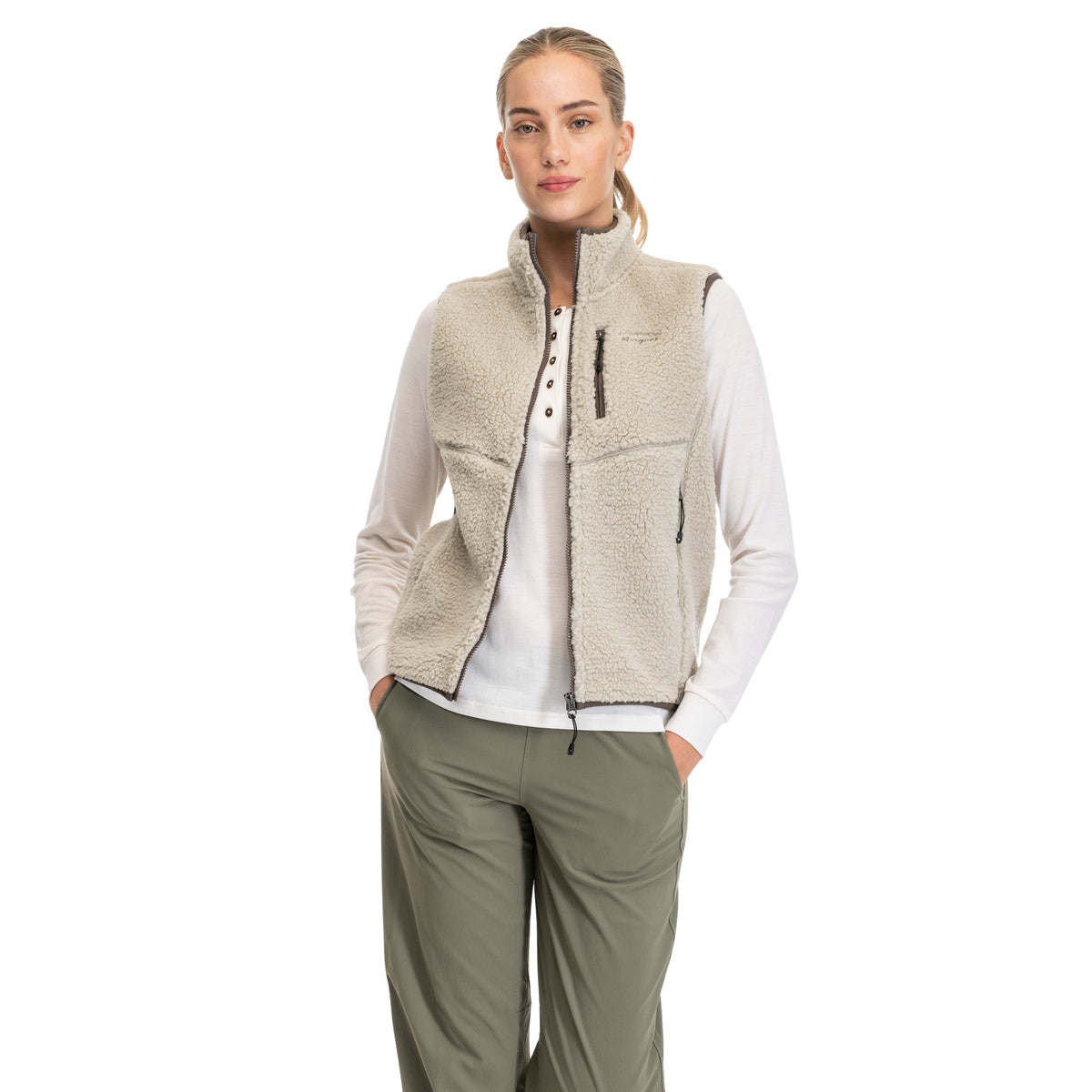 Bergans Lunnan Pile Fleece Vest Women Coastal Sand