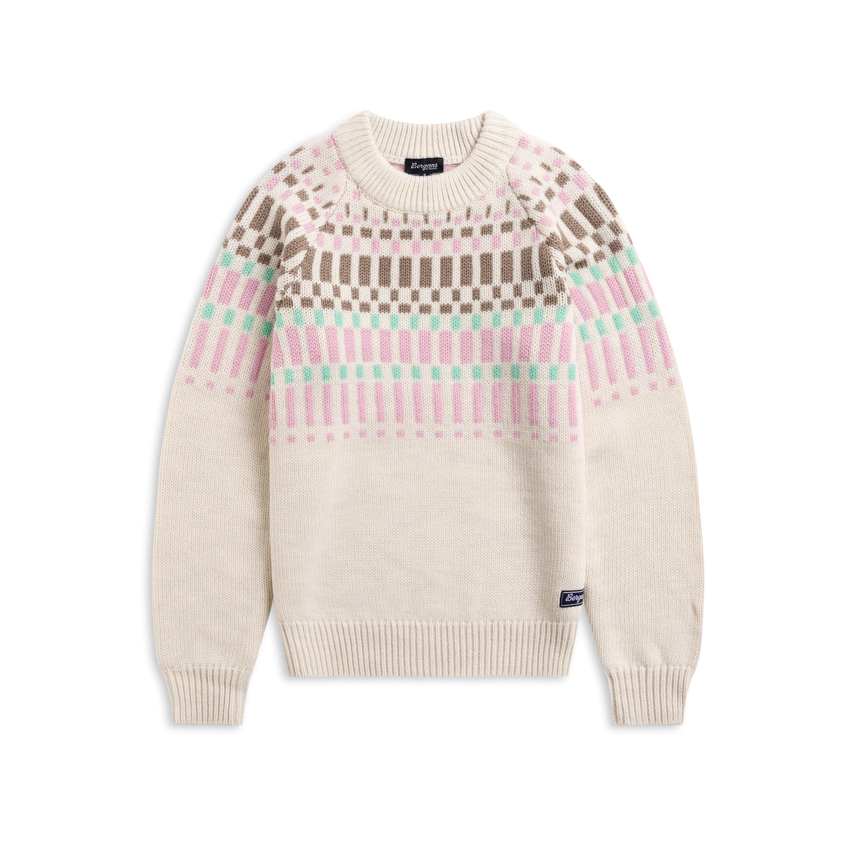Bergans Nordmarka Merino Jumper Women Vanilla White / Cool Mint