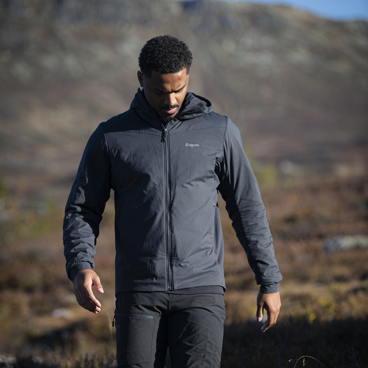 Bergans Holo Insulated Hood Jacket Men Dark Shadow Grey