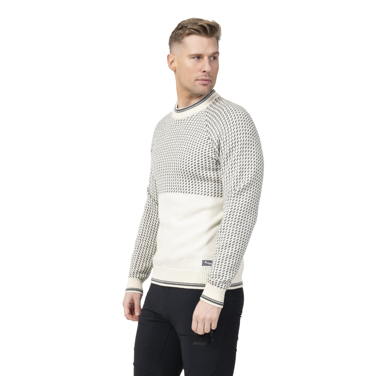 Bergans Alvdal Wool Jumper Men Vanilla White / Solid Dark Grey