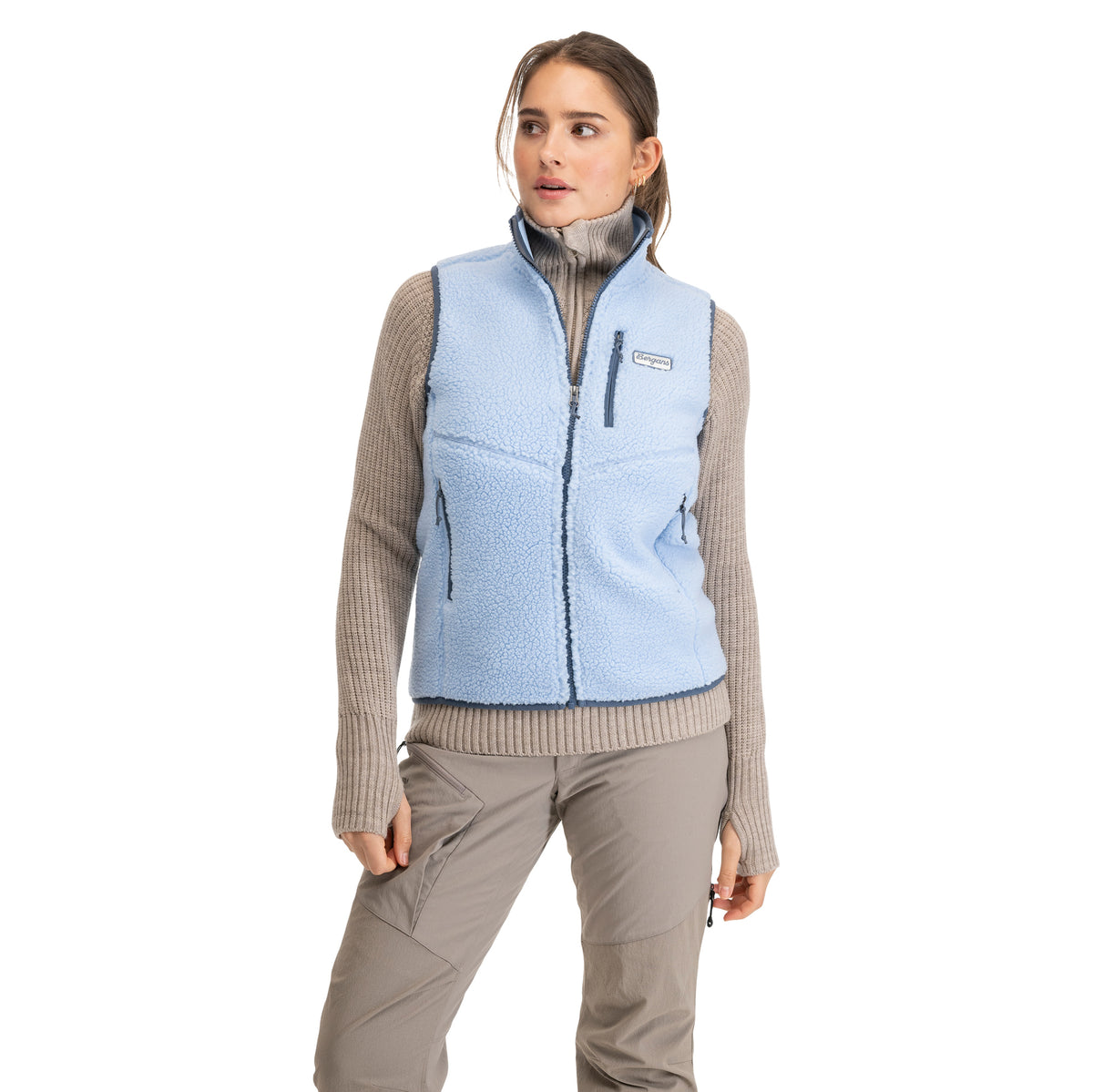 Bergans Lunnan Pile Fleece Vest Women Cool Blue