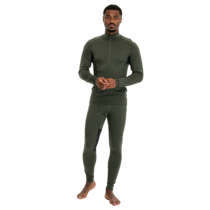Bergans Inner:Pure Merino Half Zip Men Pine Forest / Dark Shadow Grey