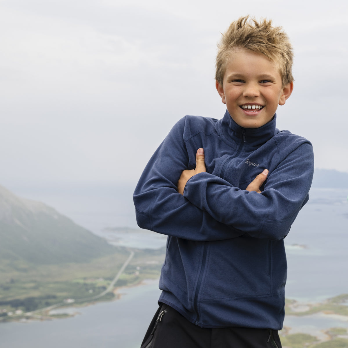 Bergans Junior Fleece Midlayer Jacket Navy Blue
