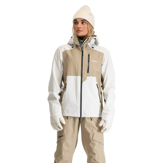 Bergans Oppdal 3L Shell Jacket Dam Arctic White/Sandstone