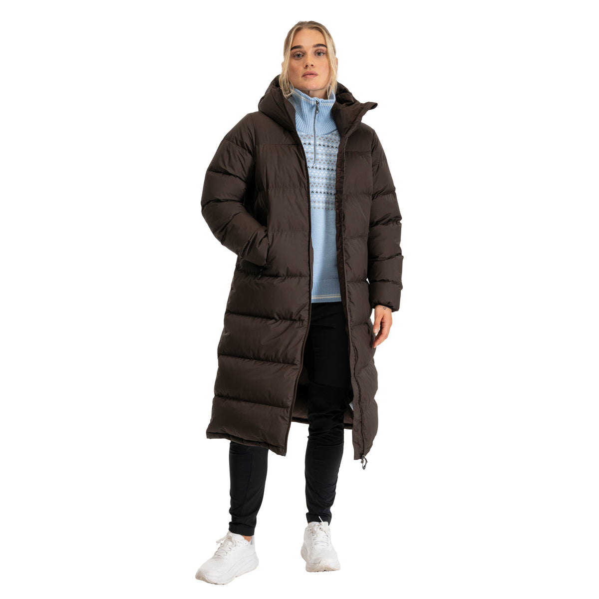 Bergans Oslo Down Long Coat Women Dark Chocolate