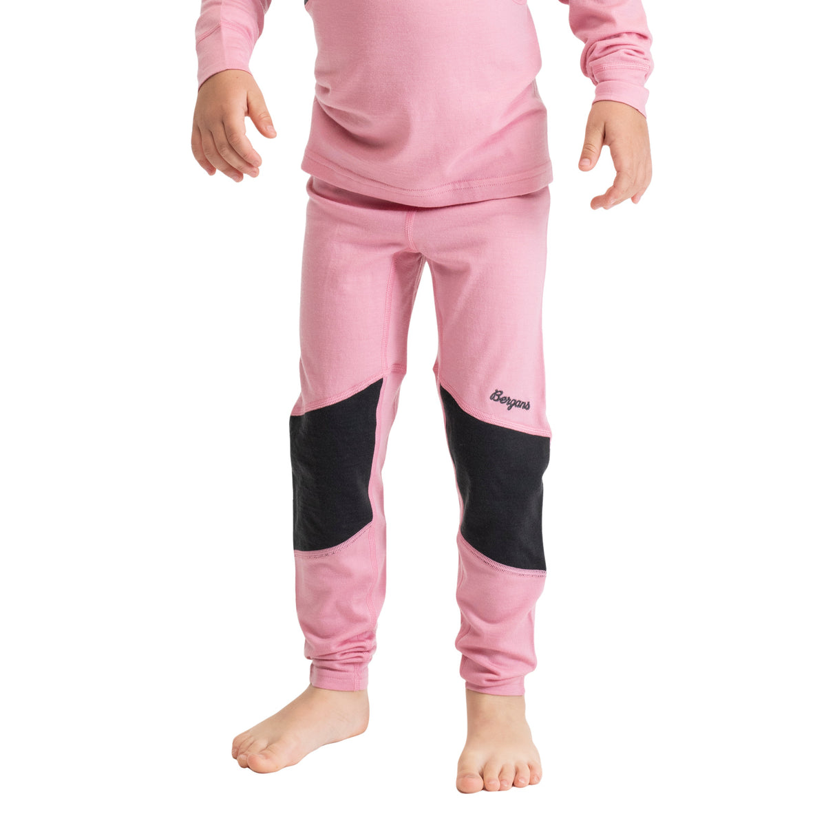 Bergans Inner:Pure Merino Kids Tights Light Ruby/Dark Shadow Grey