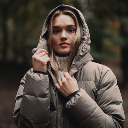 Bergans Oslo Down Long Coat Women Rock Taupe