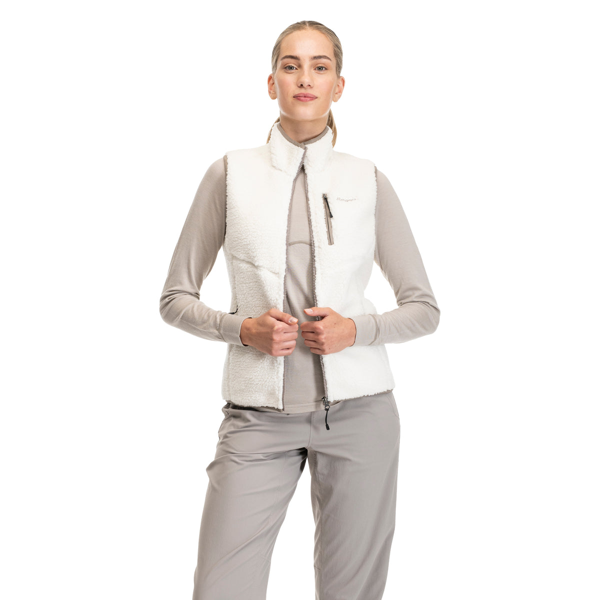 Bergans Lunnan Pile Fleece Vest Women Vanilla White