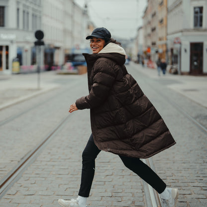 Bergans Oslo Down Long Coat Women Dark Chocolate
