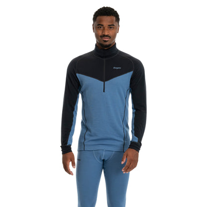 Bergans Inner:Dual Merino Half Zip Men Elemental Blue/Dark Shadow Grey