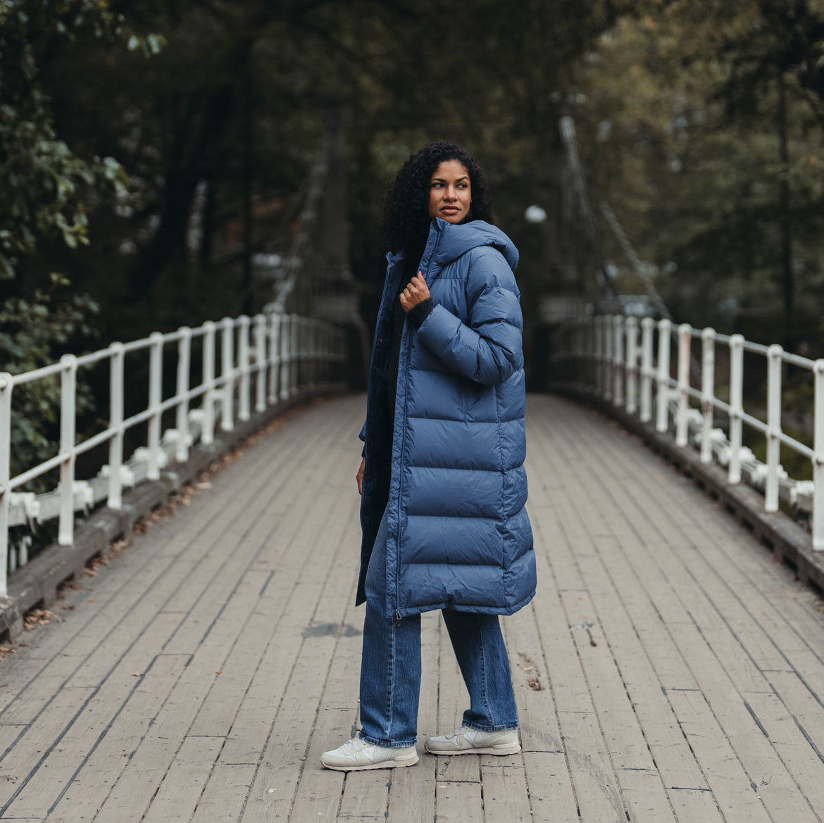 Bergans Oslo Down Long Coat Women Granite Blue