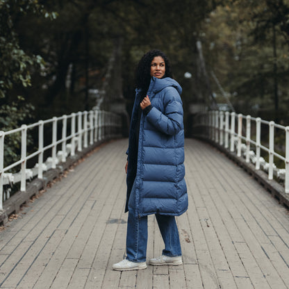 Bergans Oslo Down Long Coat Women Granite Blue