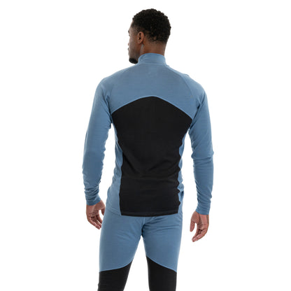 Bergans Inner:Pure Merino Half Zip Men Elemental Blue / Dark Shadow Grey