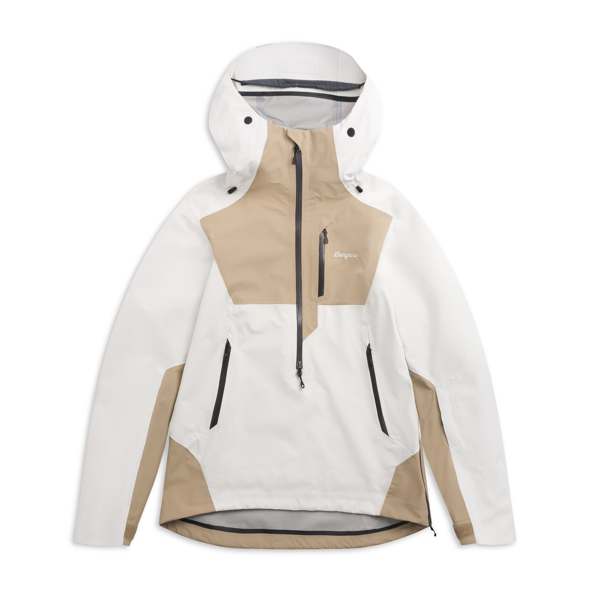 Bergans Oppdal 3L Shell Anorak Unisex Arctic White / Sandstone