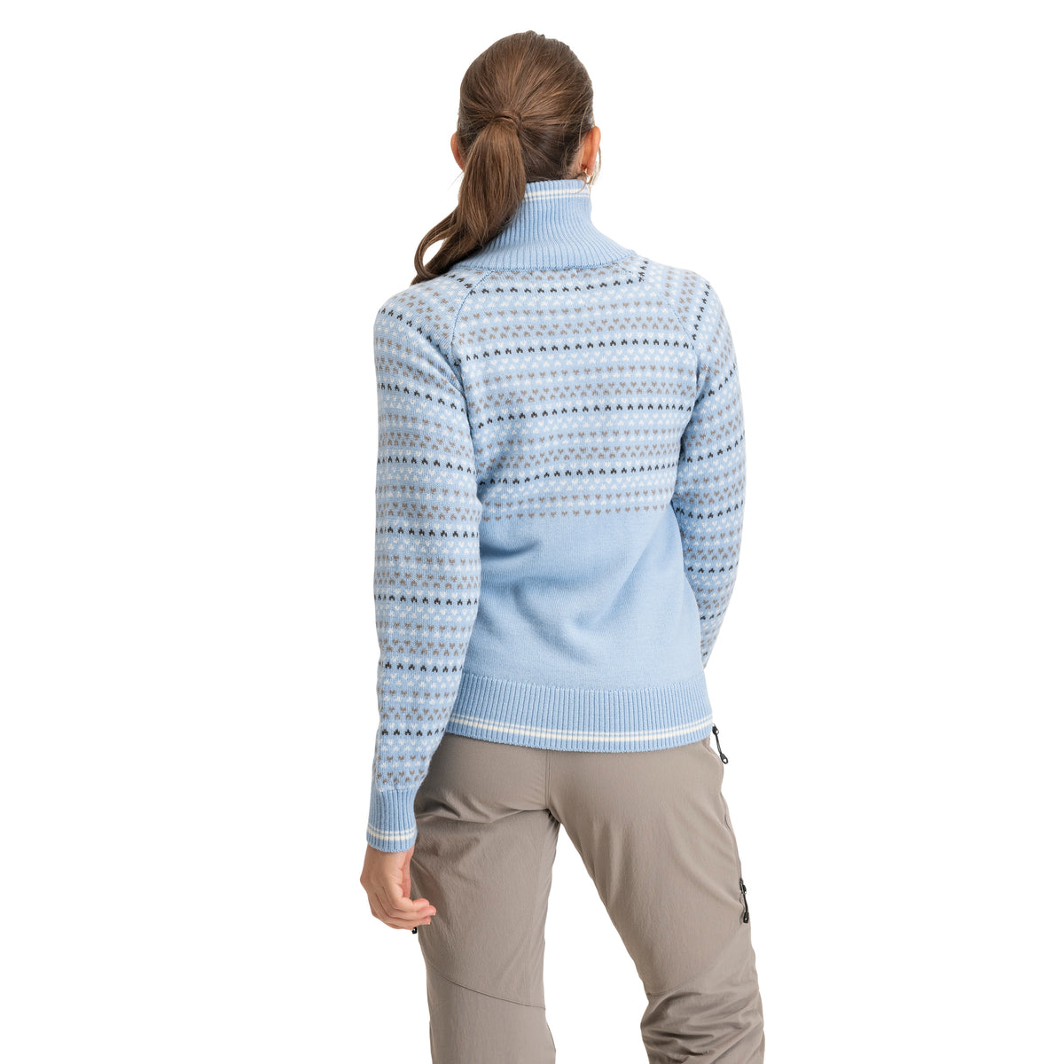 Bergans Alvdal Wool W Half Zip Cool Blue / Vanilla White